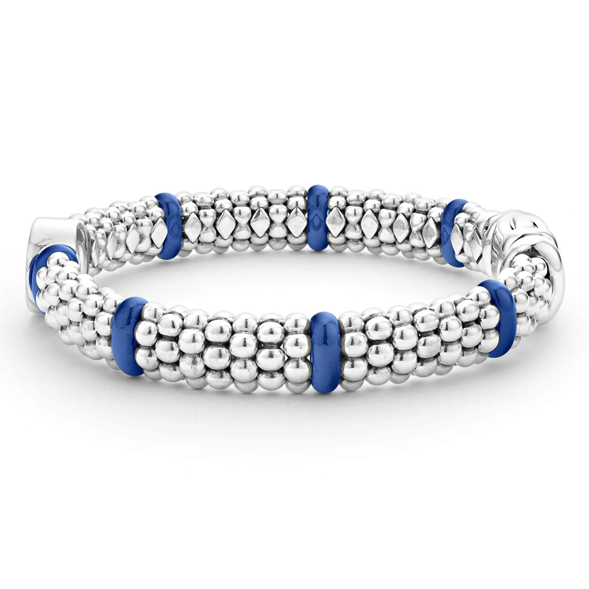 Blue Caviar Ceramic and Diamond Circle Bracelet | 9mm