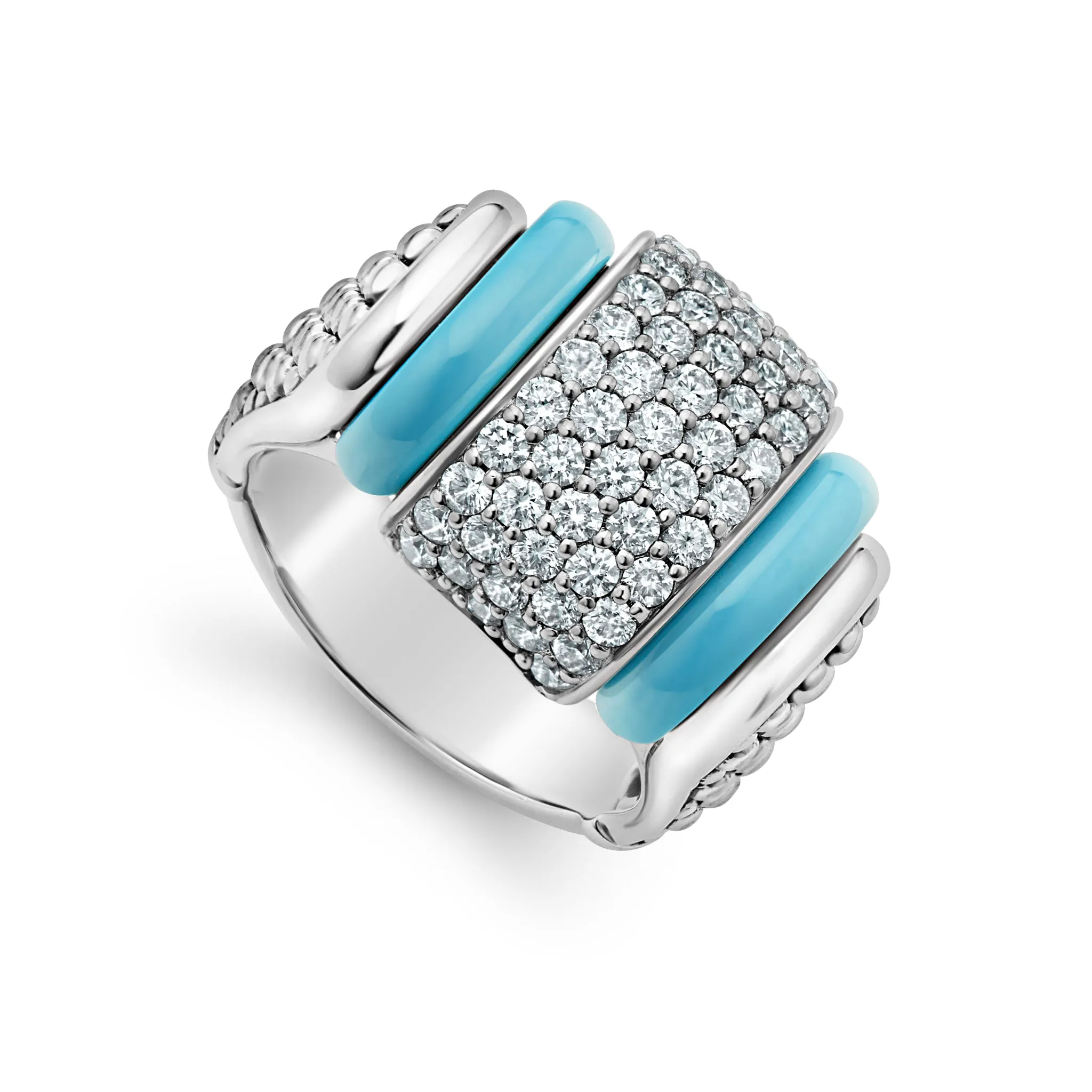 Blue Caviar Ceramic Caviar Diamond Statement Ring