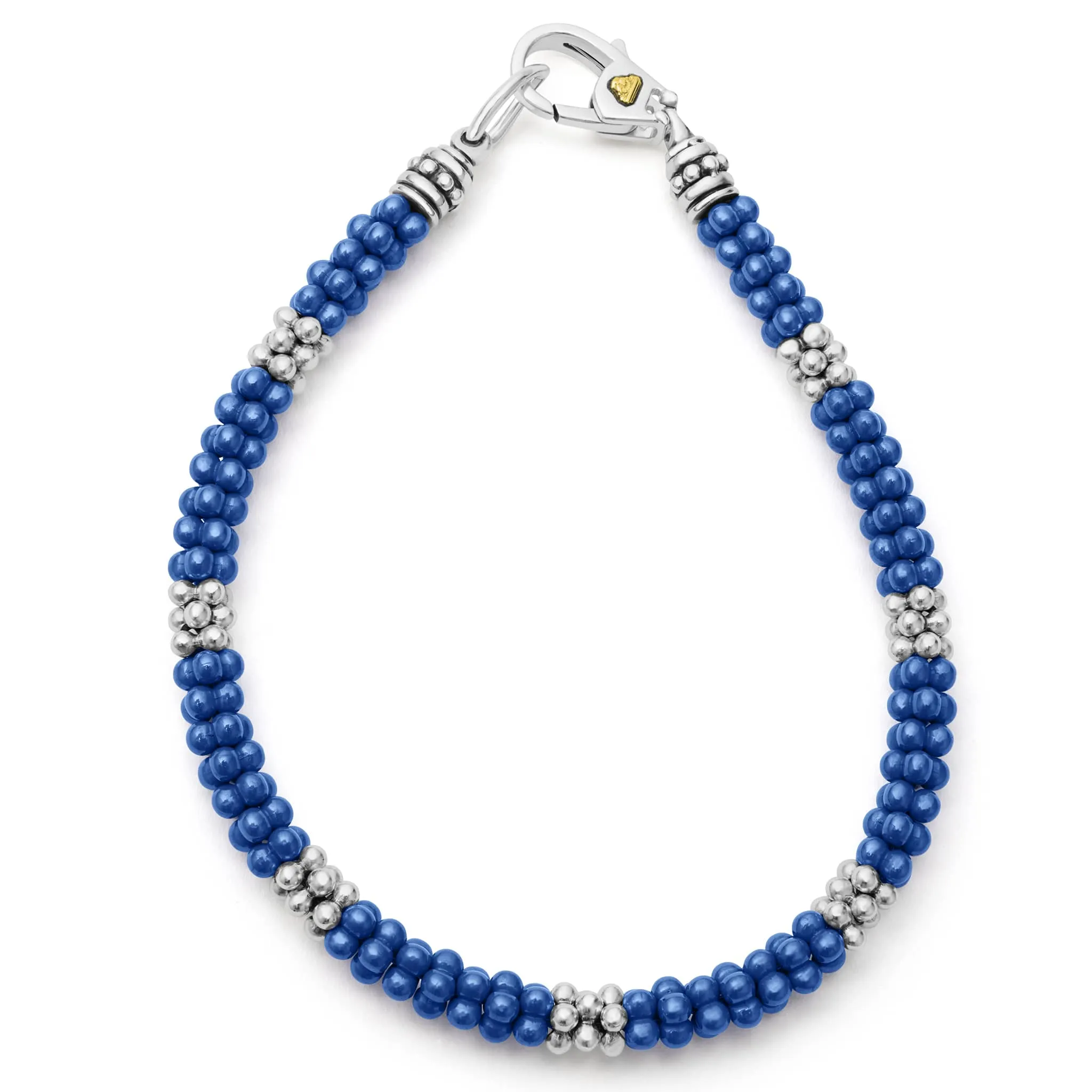 Blue Caviar Seven Silver Station Ceramic Bracelet | 5mm