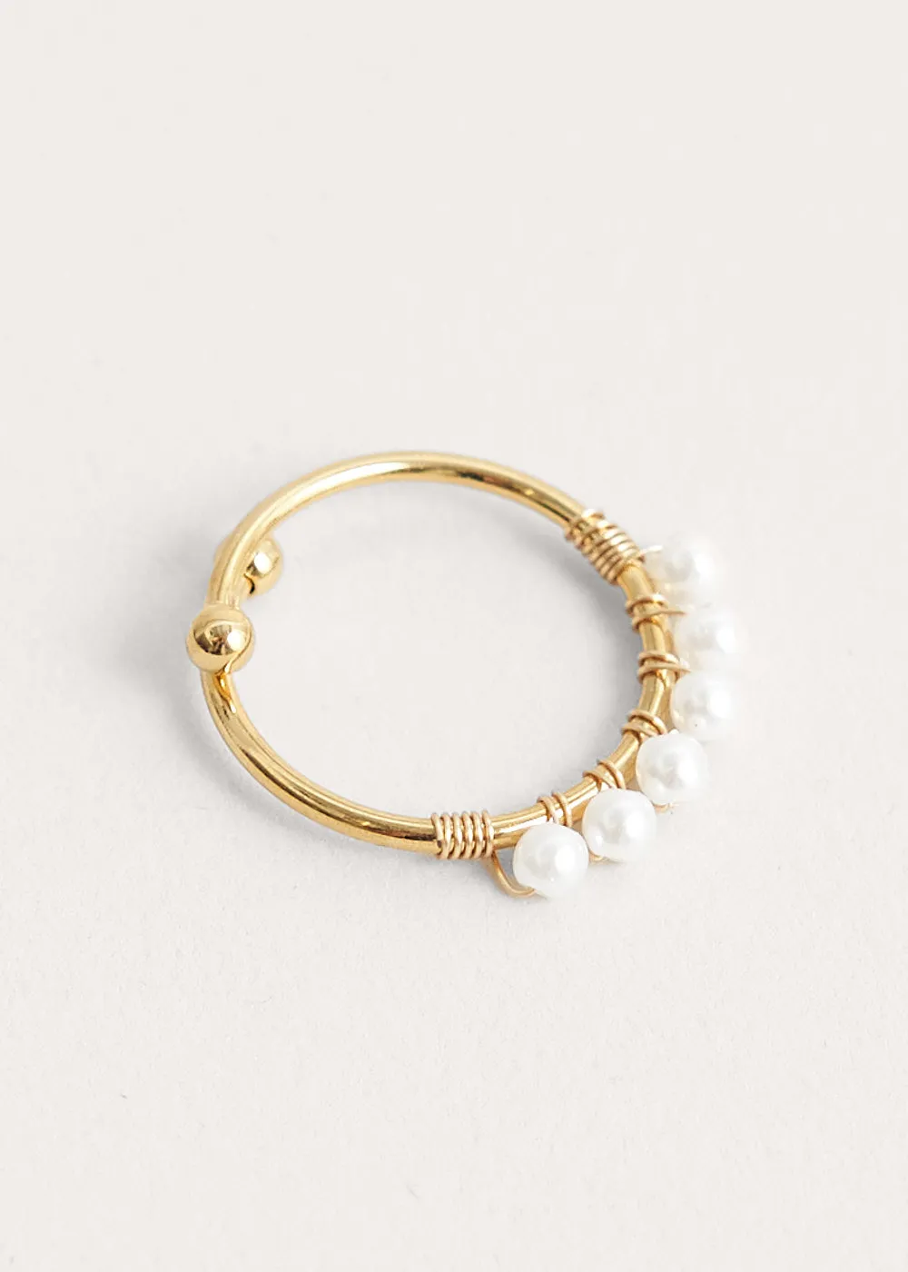 BONNY BEADED RING - WHITE