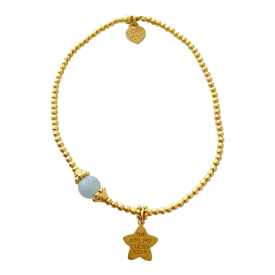 Bracelet Marlin Lucky Star Aquamarine Gold