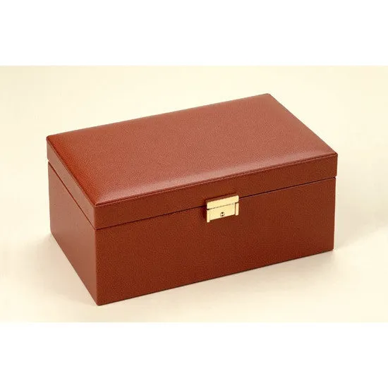 BROWN OSTRICH LEATHER JEWEL & WATCH CASE