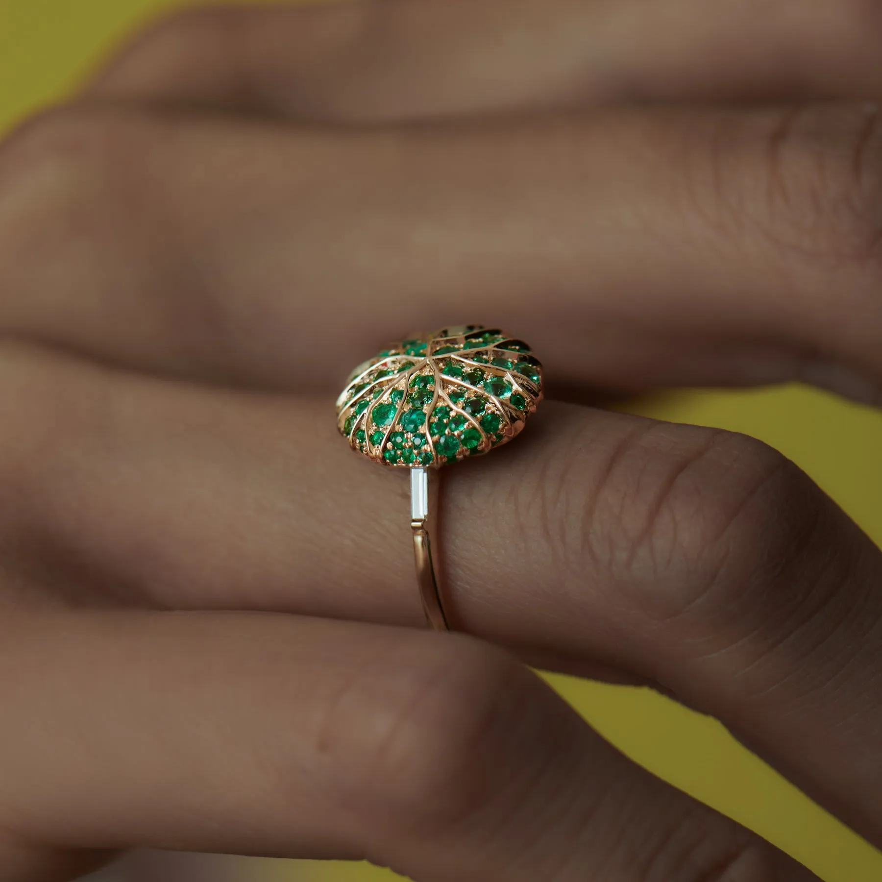 Canopy Emerald Pave & Gold Detail Statement Ring