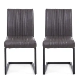 Cantilever Faux Leather Dining Chair Set of 2