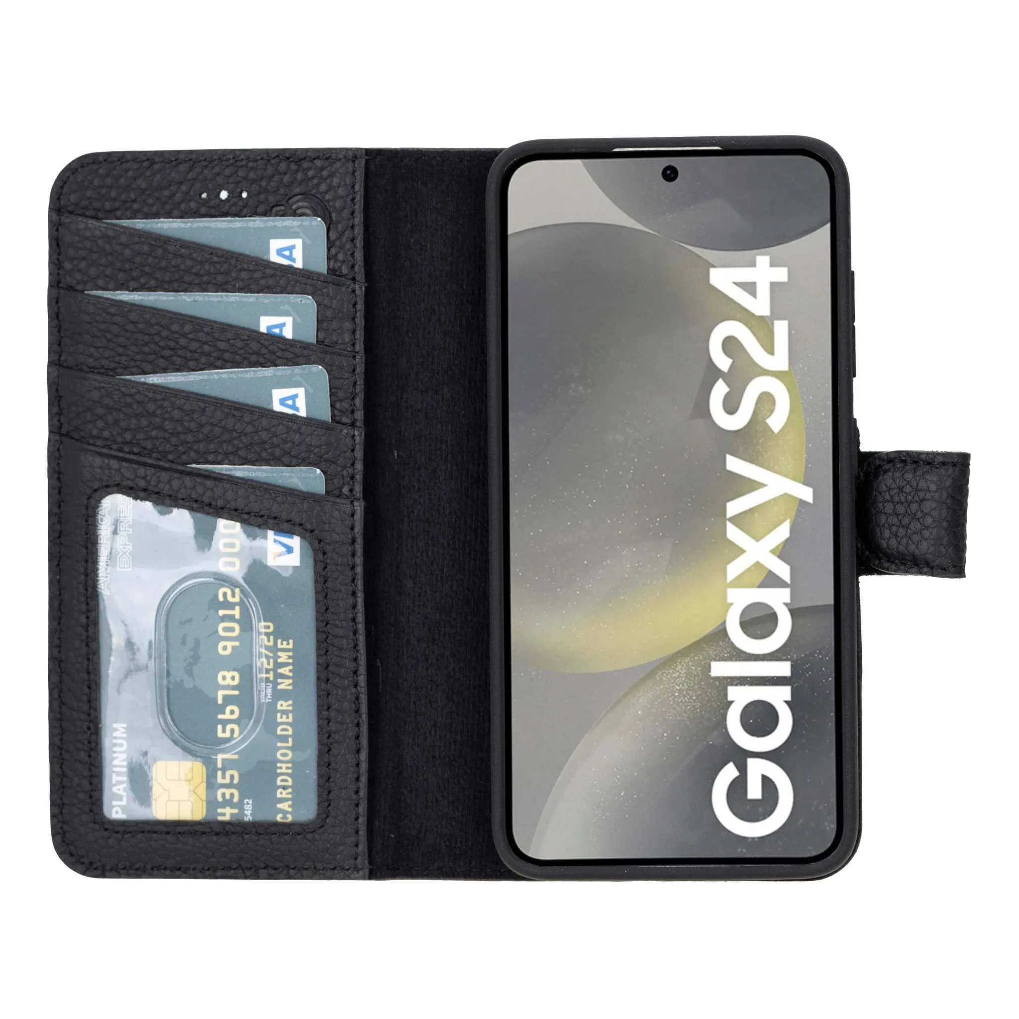 Carter Samsung Galaxy S24  Wallet Case, Pebble Black