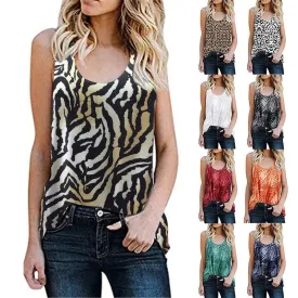 Casual Sleeveless Printed Graphic Tank Tops