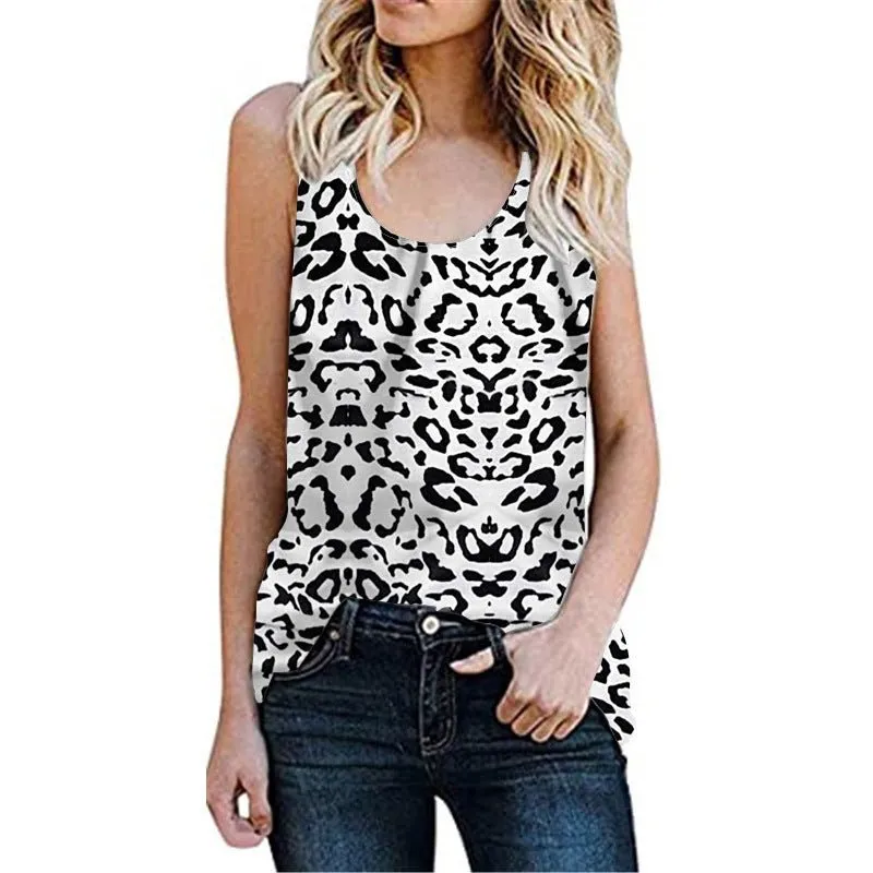 Casual Sleeveless Printed Graphic Tank Tops