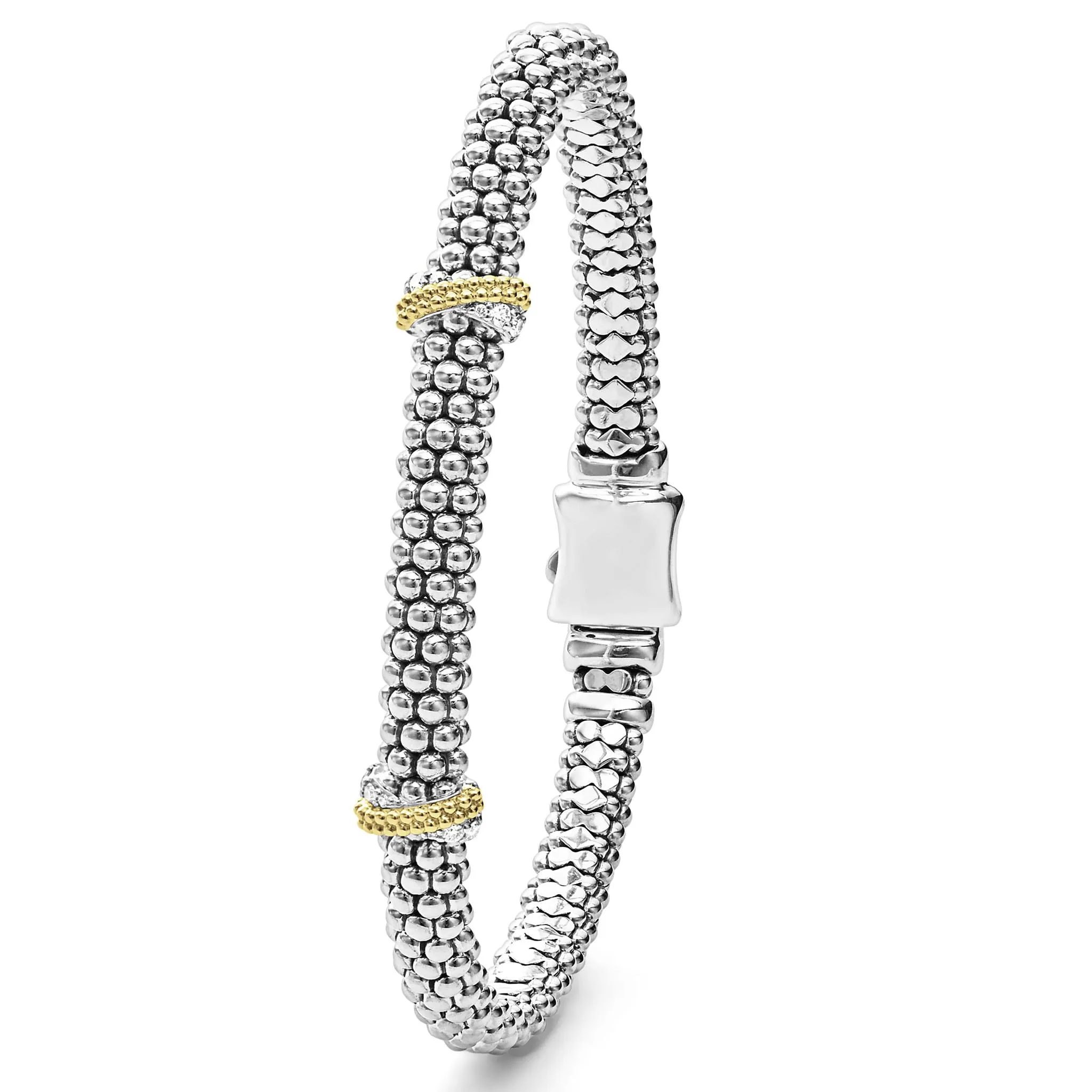 Caviar Lux Double X Caviar Diamond Bracelet | 6mm