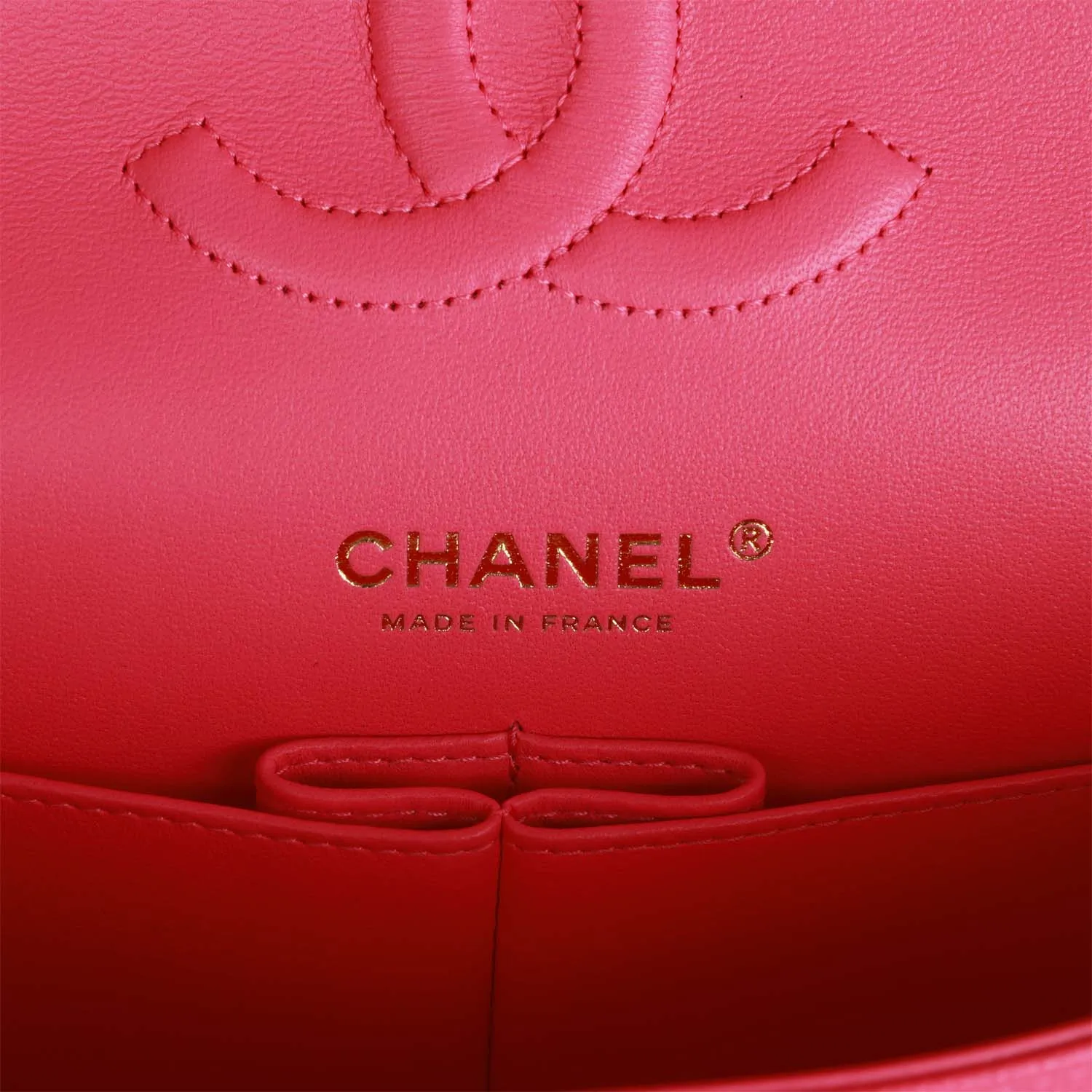 Chanel Medium Classic Double Flap Bag Hot Pink Caviar Gold Hardware