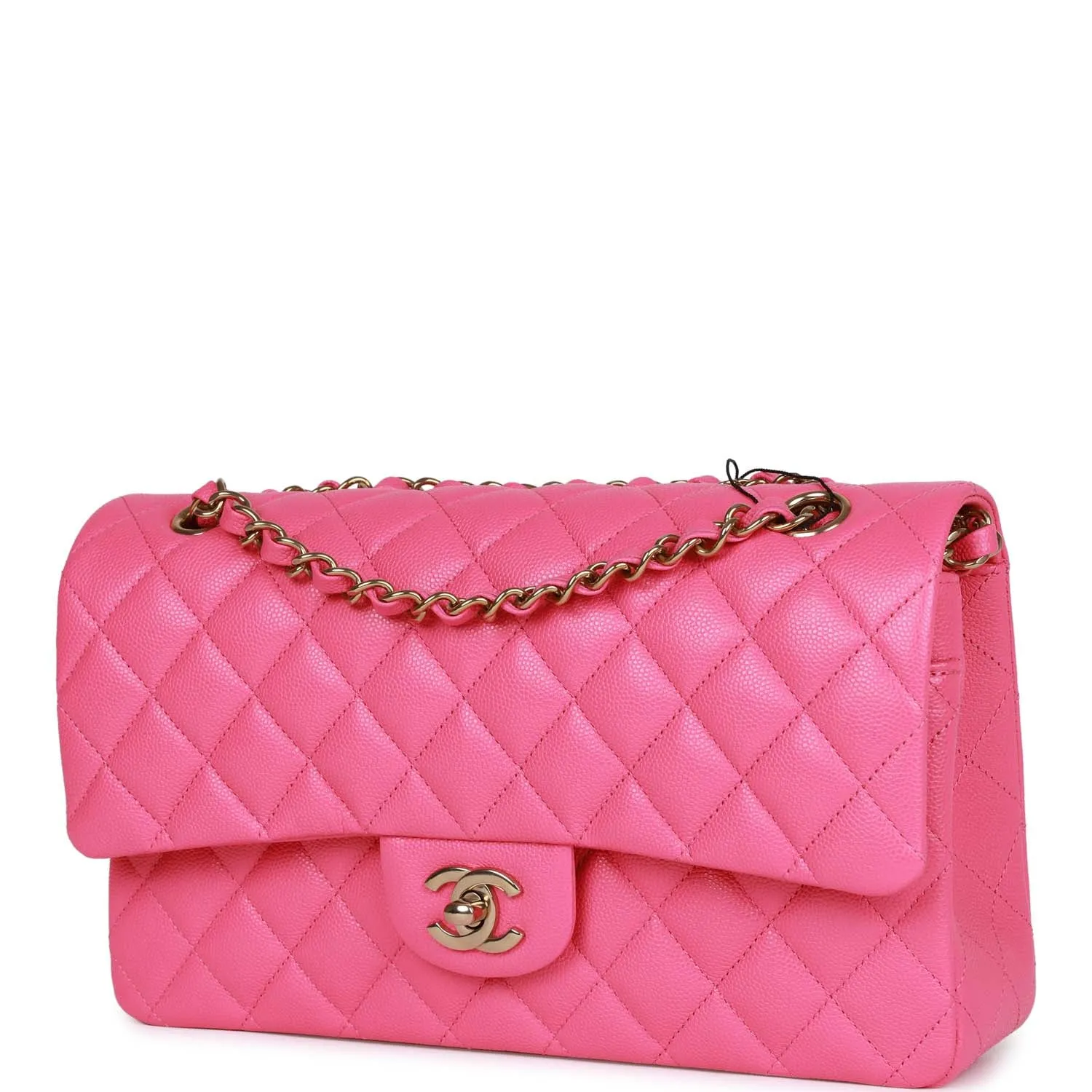 Chanel Medium Classic Double Flap Bag Hot Pink Caviar Gold Hardware