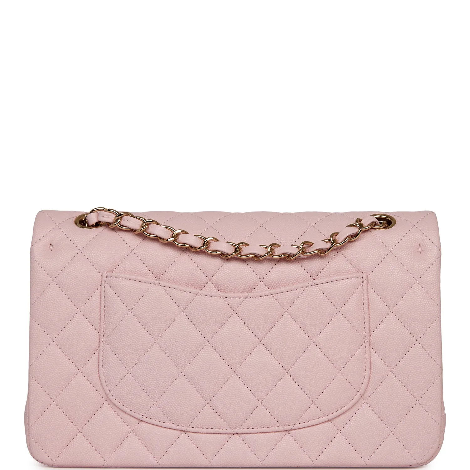 Chanel Medium Classic Double Flap Bag Light Pink Caviar Light Gold Hardware