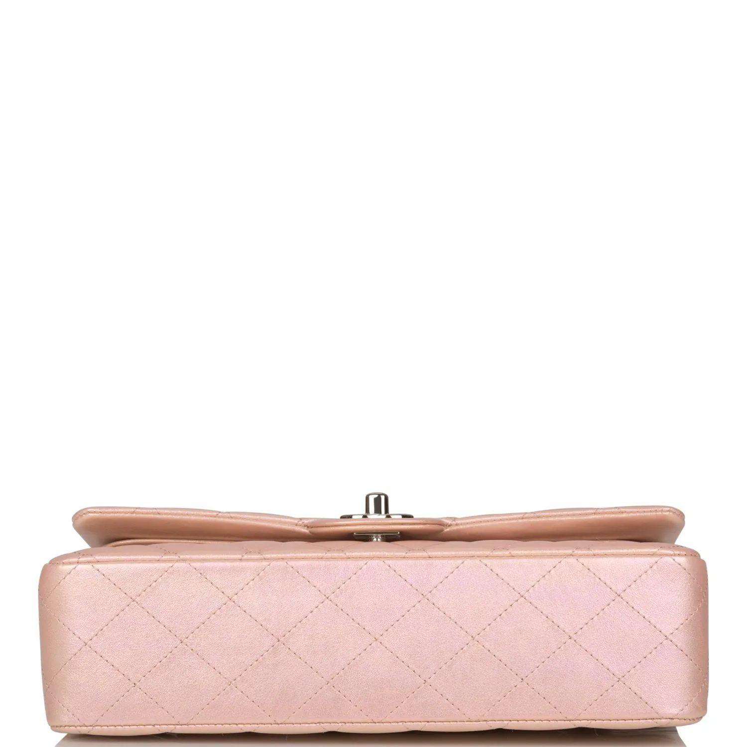 Chanel  Medium Classic Double Flap Bag Pink Iridescent Lambskin Silver Hardware