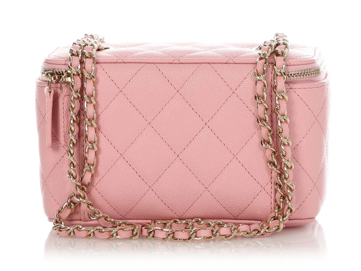 Chanel Mini Pink Quilted Caviar Vanity Crossbody