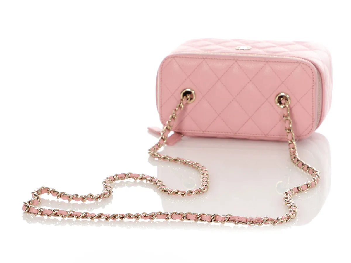 Chanel Mini Pink Quilted Caviar Vanity Crossbody