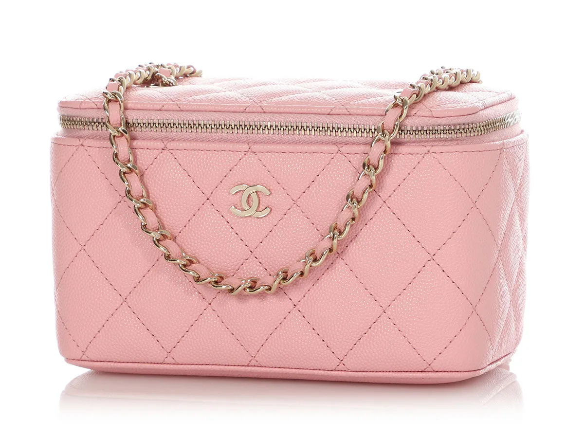 Chanel Mini Pink Quilted Caviar Vanity Crossbody