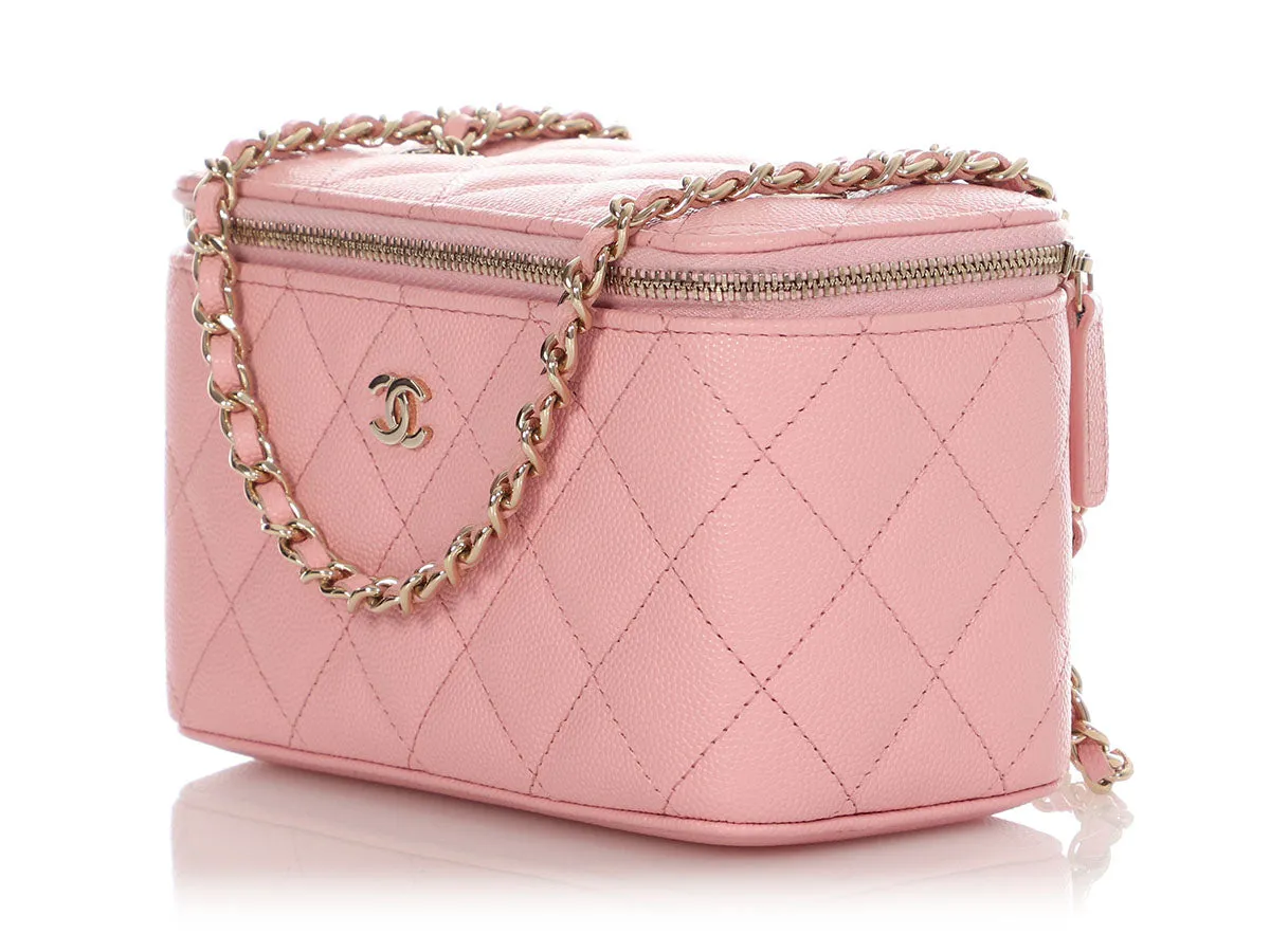 Chanel Mini Pink Quilted Caviar Vanity Crossbody