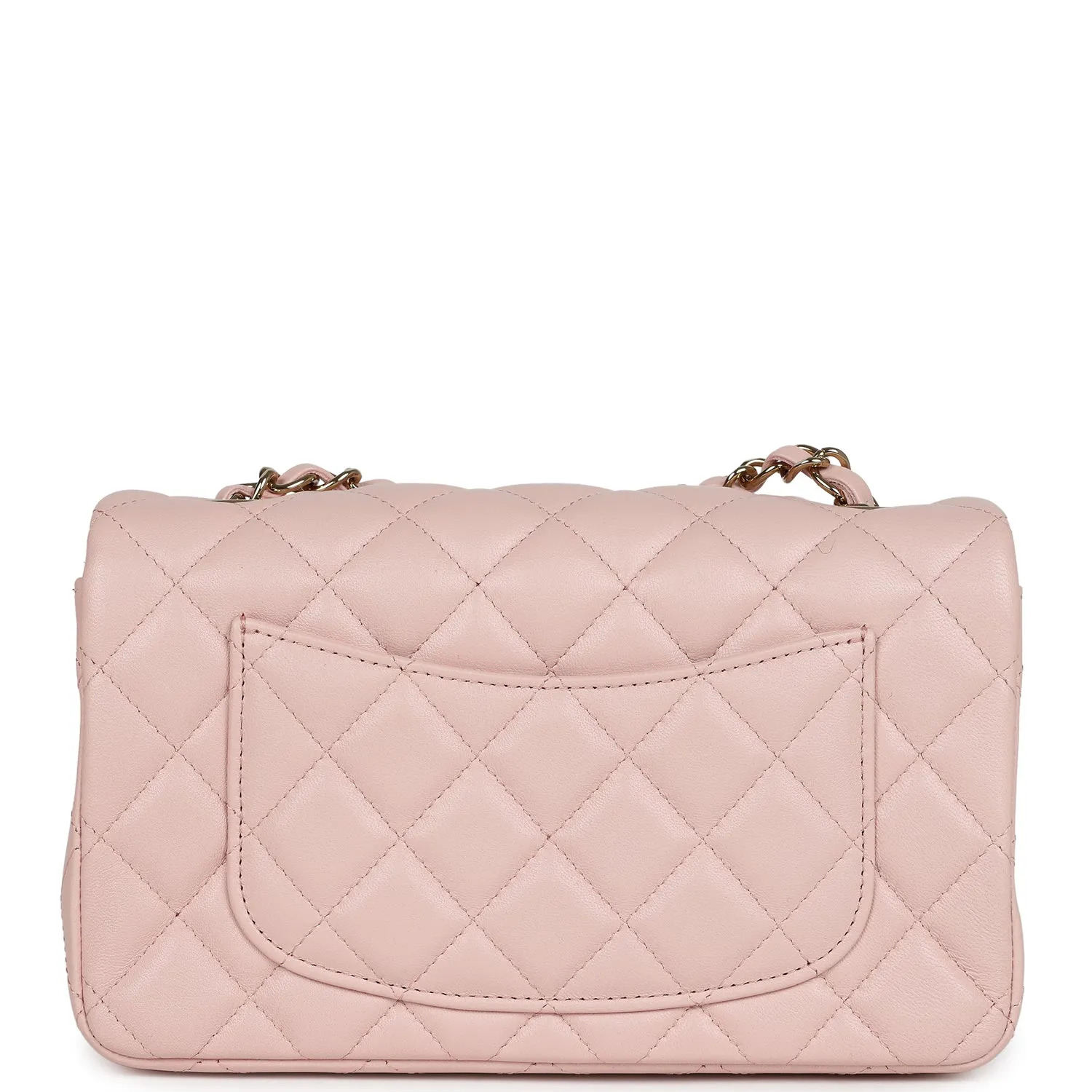 Chanel Mini Rectangular Flap Light Pink Lambskin Gold Hardware