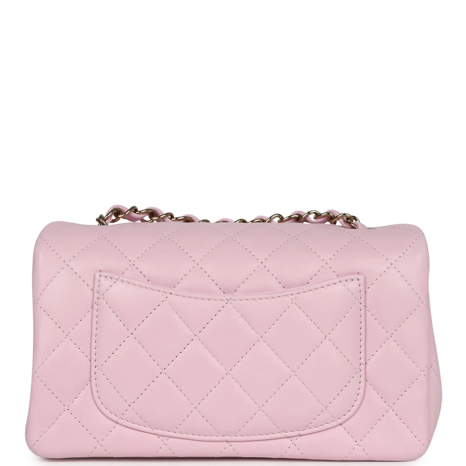 Chanel Mini Rectangular Flap Light Pink Lambskin Light Gold Hardware