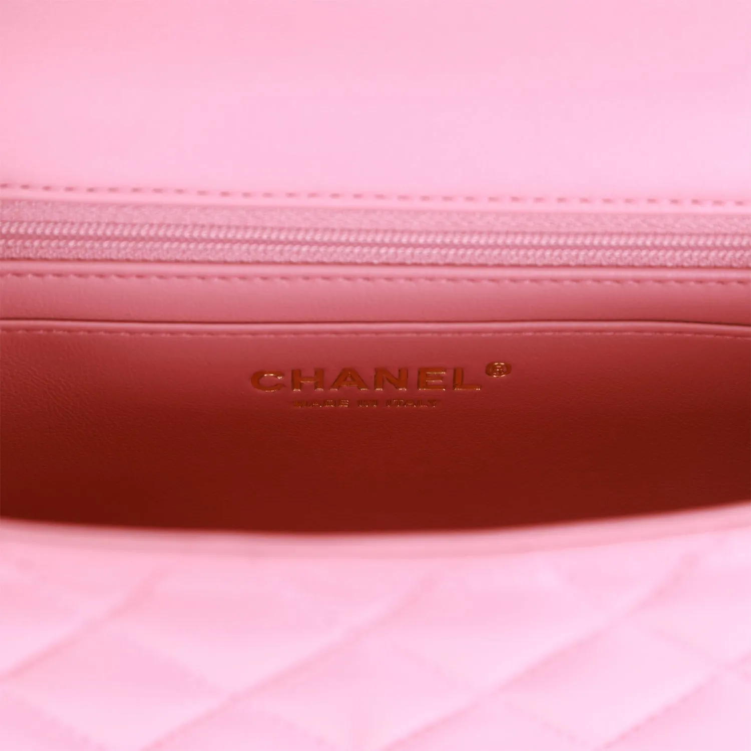 Chanel Mini Rectangular Flap with Top Handle Dark Pink Lambskin Light Gold Hardware