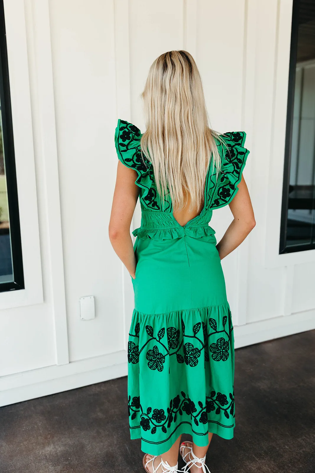 Cheers Midi Dress - Emerald