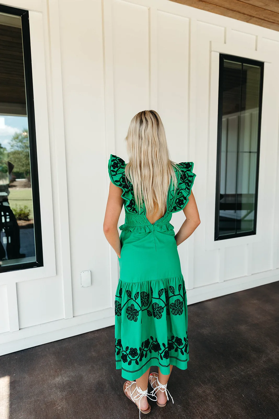 Cheers Midi Dress - Emerald