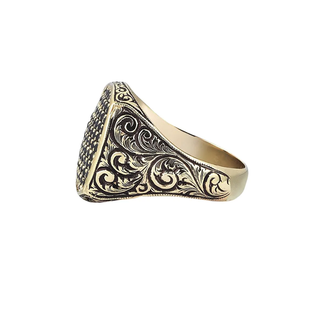 Classic Cushion Pave Ring - Solid Gold