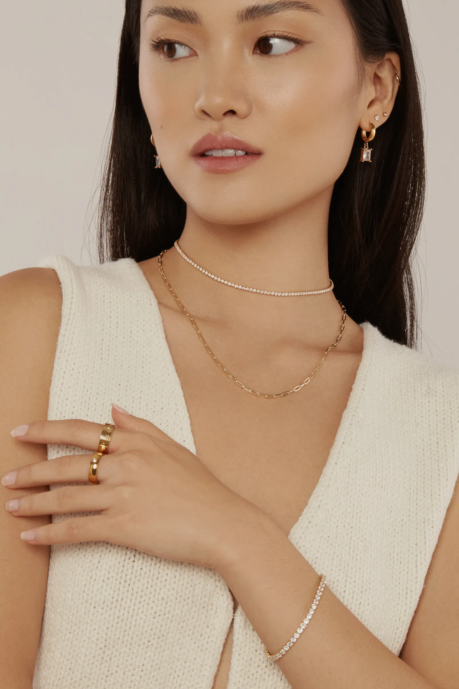 Classic Tennis Choker - Gold Vermeil