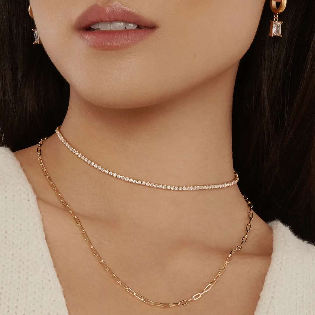 Classic Tennis Choker - Gold Vermeil