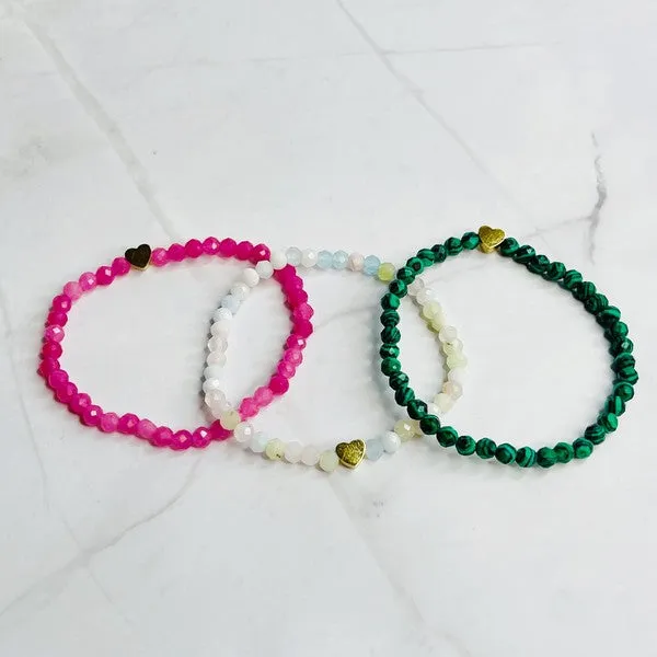 Color HEARTBEAT Bead Stretch Bracelet