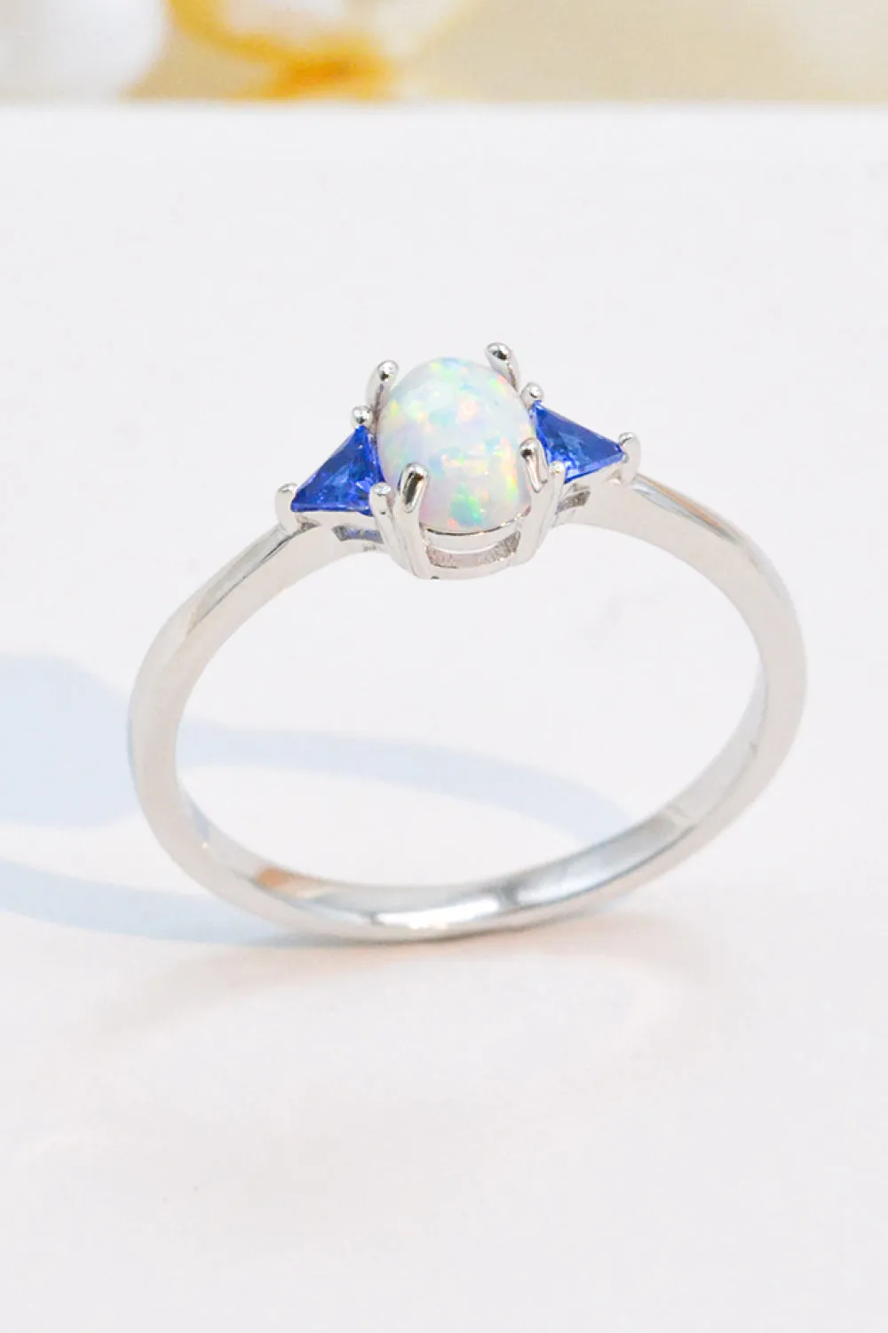 Contrast 925 Sterling Silver Opal Ring