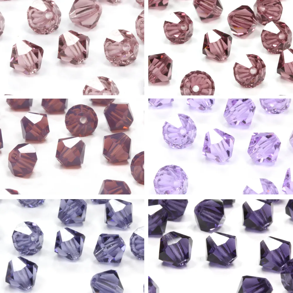 Crystal 5mm Bicone Purple Bundle - Pack of 6