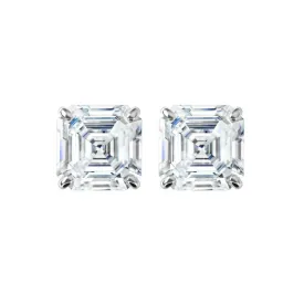 Custom 10015043 Asscher Cut Diamond Stud Earrings