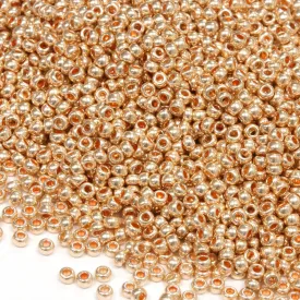 Czech Metallic Pale Pink Rocaille/Seed 11/0-Pack of 3g