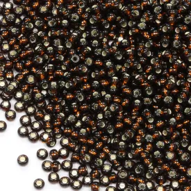 Dark Brown 8/0 Silver Lined Glass Rocaille/Seed - Pack of 100g