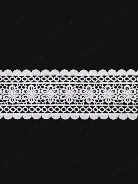 Decorative Scalloped Edges White Guipure Lace Trim