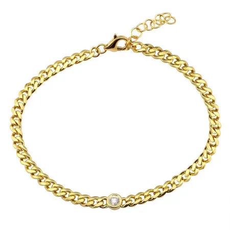 Diamond Bezel Cuban Link Bracelet