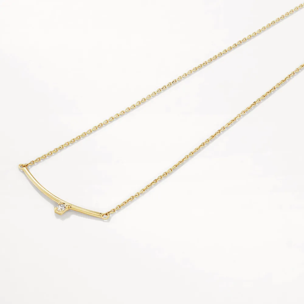 Diamond Dot Bar Necklace in 10k Gold