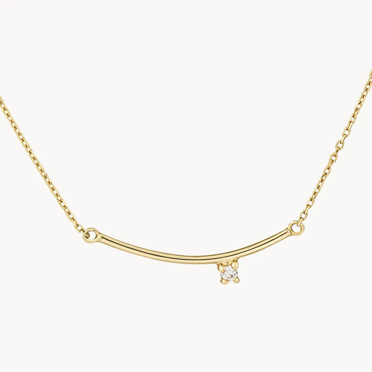 Diamond Dot Bar Necklace in 10k Gold