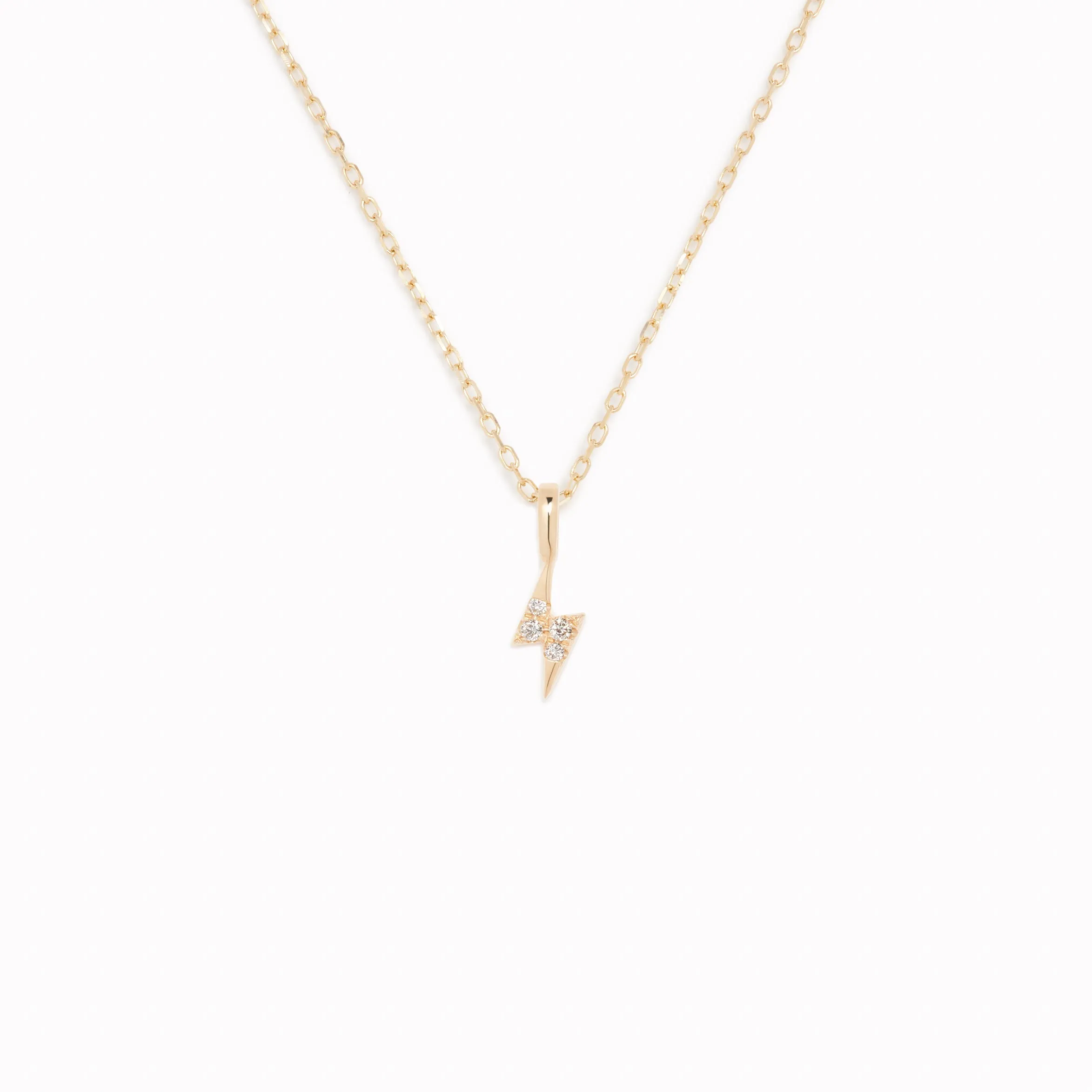 Diamond Lightning Bolt Charm 14k Gold