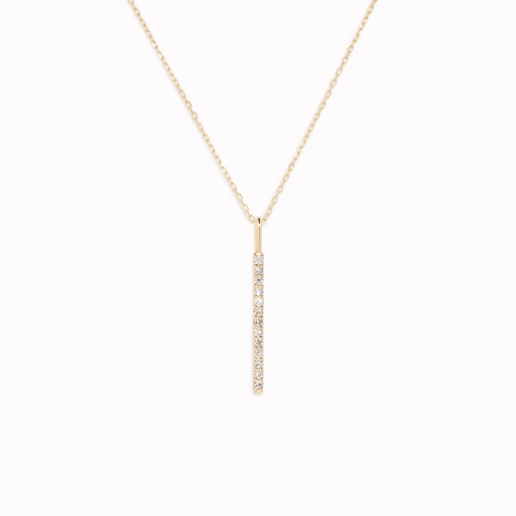 Diamond Line Pendant 14k Gold