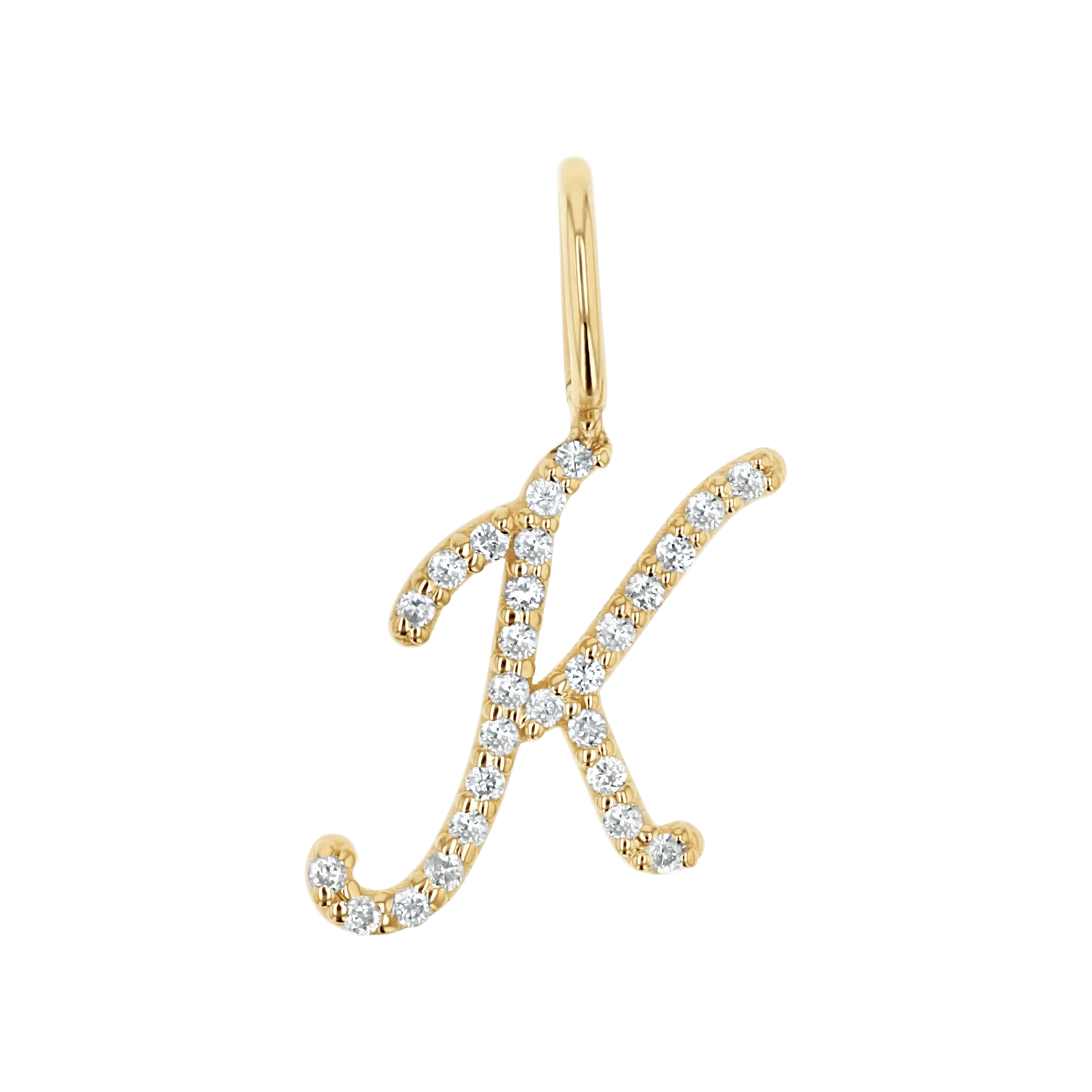 Diamond Script Letter Charm