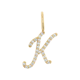 Diamond Script Letter Charm