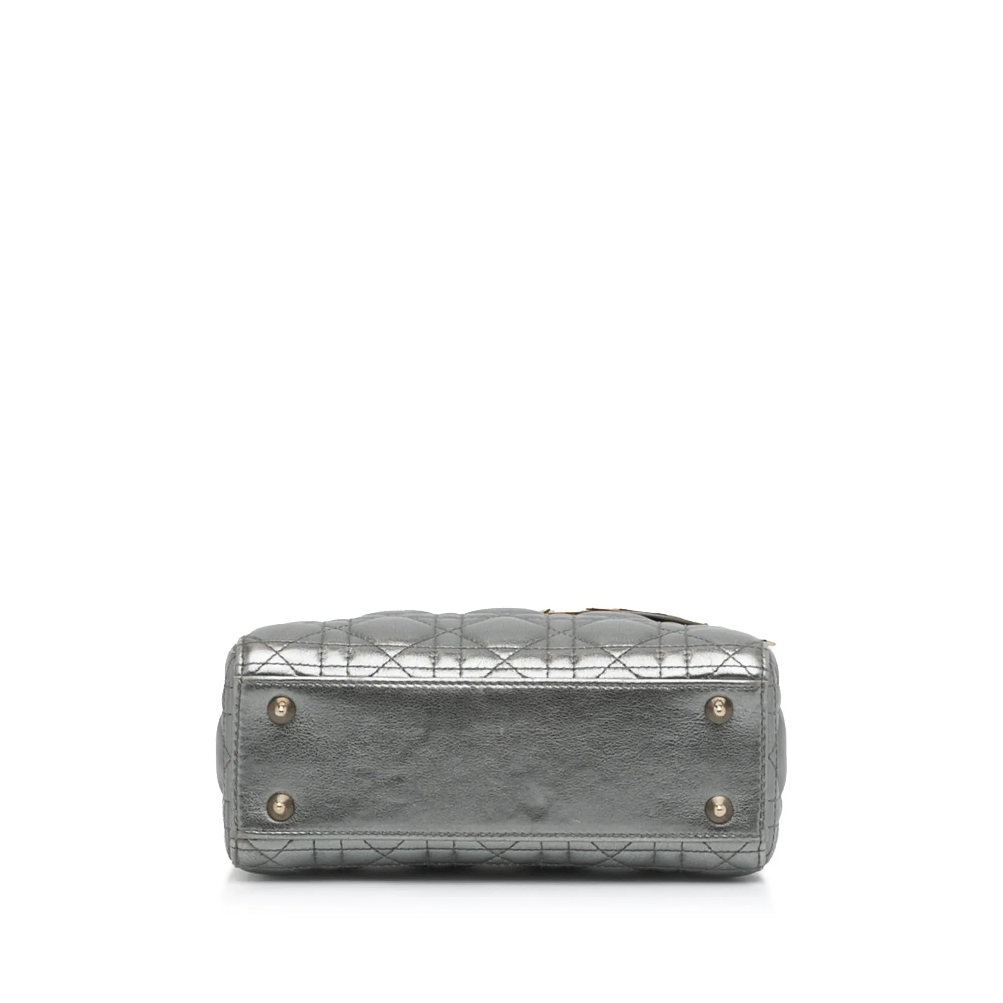 Dior Lady Dior My ABCDior Silver Cannage Quilted Leather