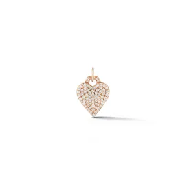 DORA 18K GOLD ALL DIAMOND PAVE MINI HEART CHARM