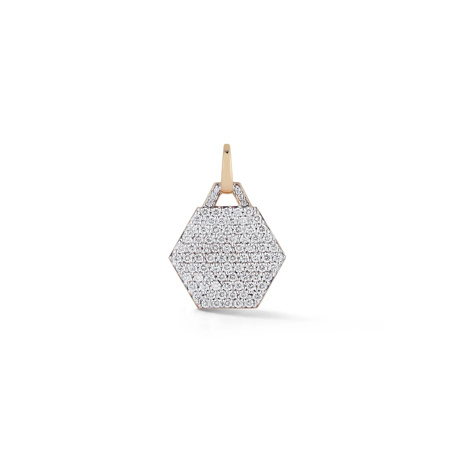 DORA 18K GOLD ALL DIAMOND SMALL HEXAGON CHARM