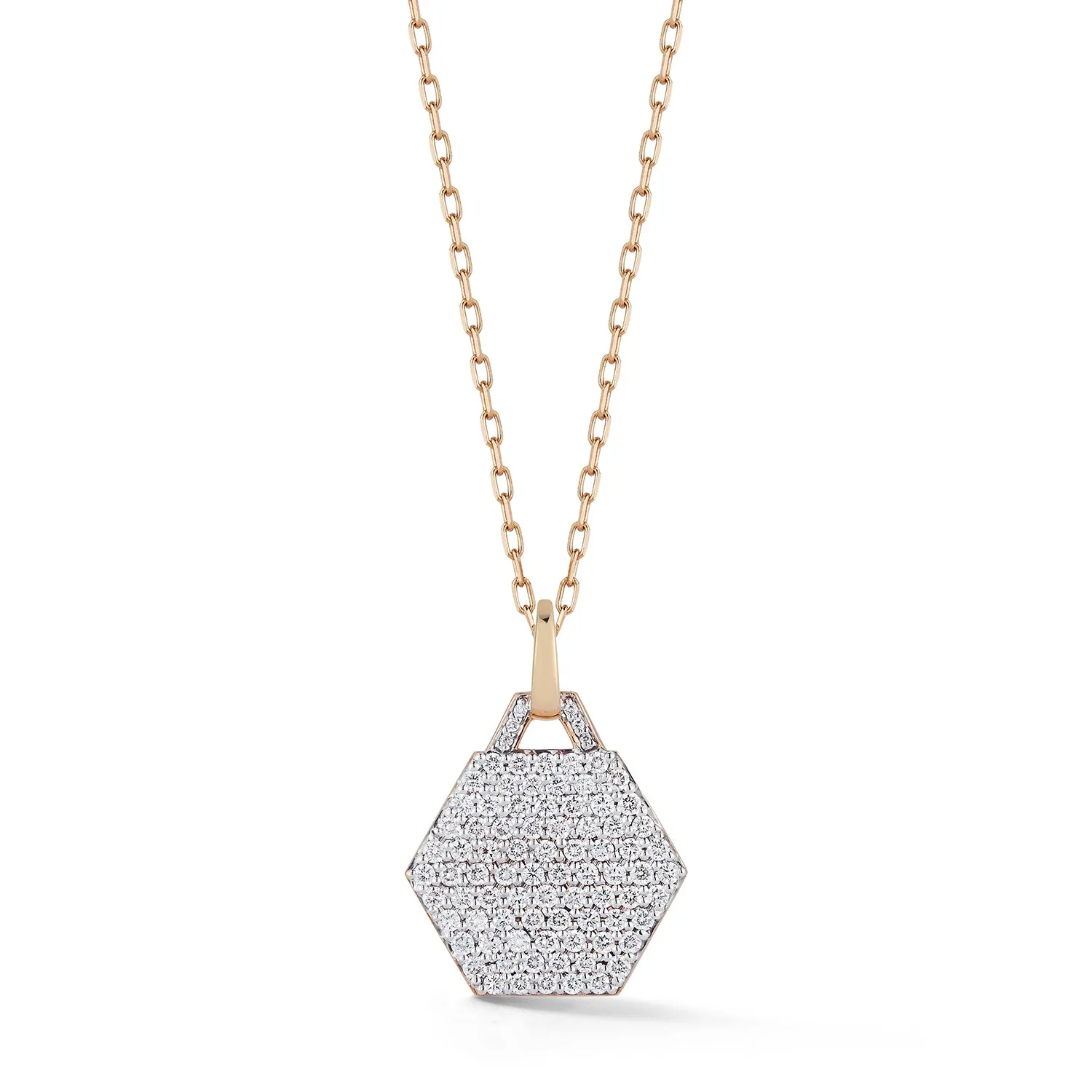 DORA 18K GOLD ALL DIAMOND SMALL HEXAGON CHARM