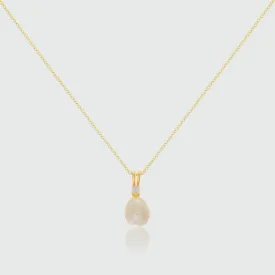 Drayton White Pearl & Cubic Zirconia Yellow Gold Vermeil Oval Pendant