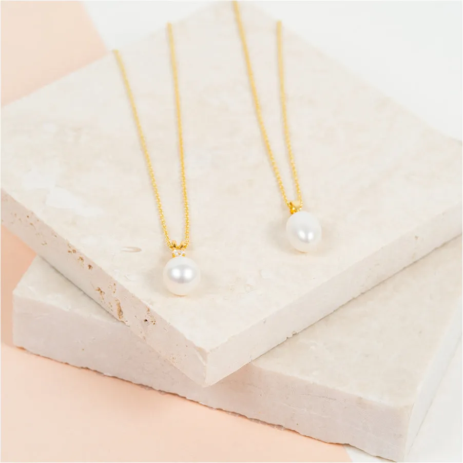 Drayton White Pearl & Cubic Zirconia Yellow Gold Vermeil Oval Pendant