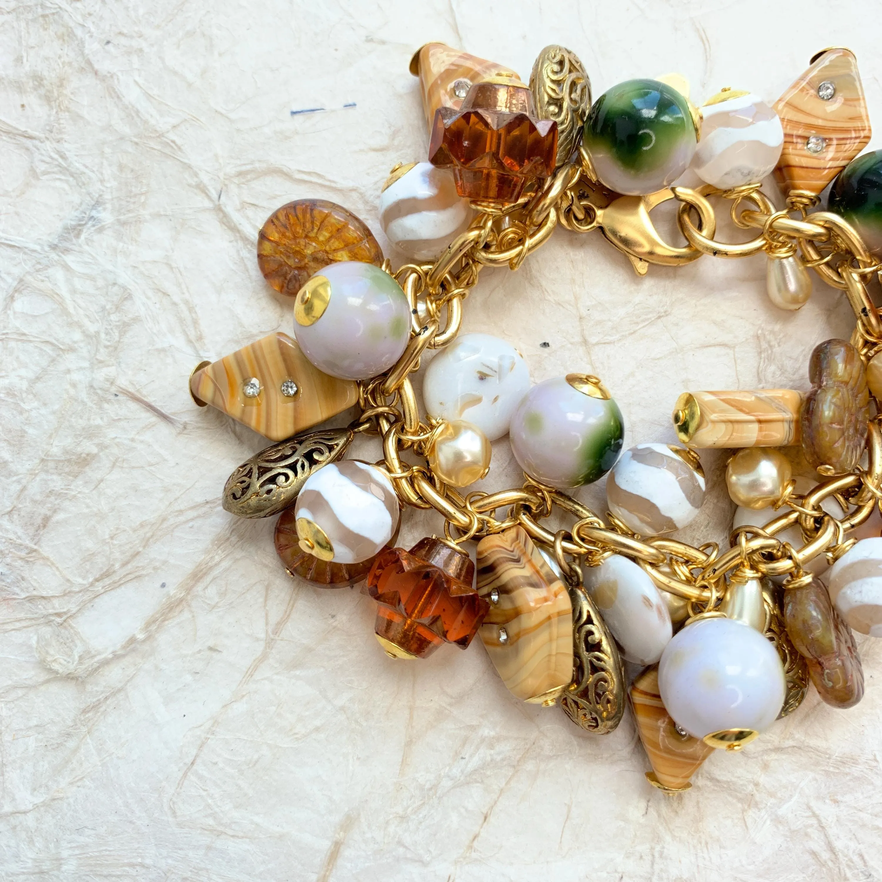 Earthen Beaded Charm Bracelet