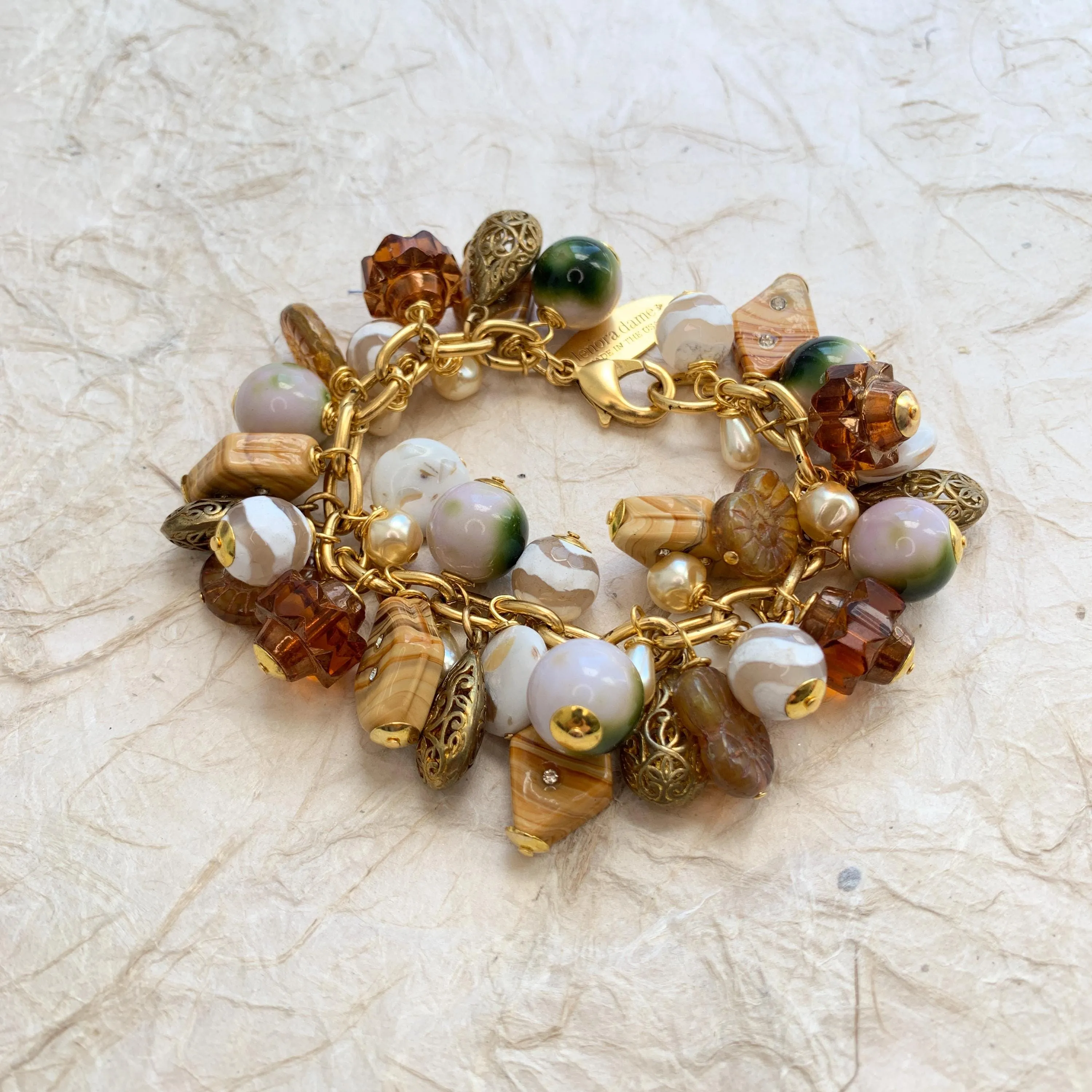 Earthen Beaded Charm Bracelet